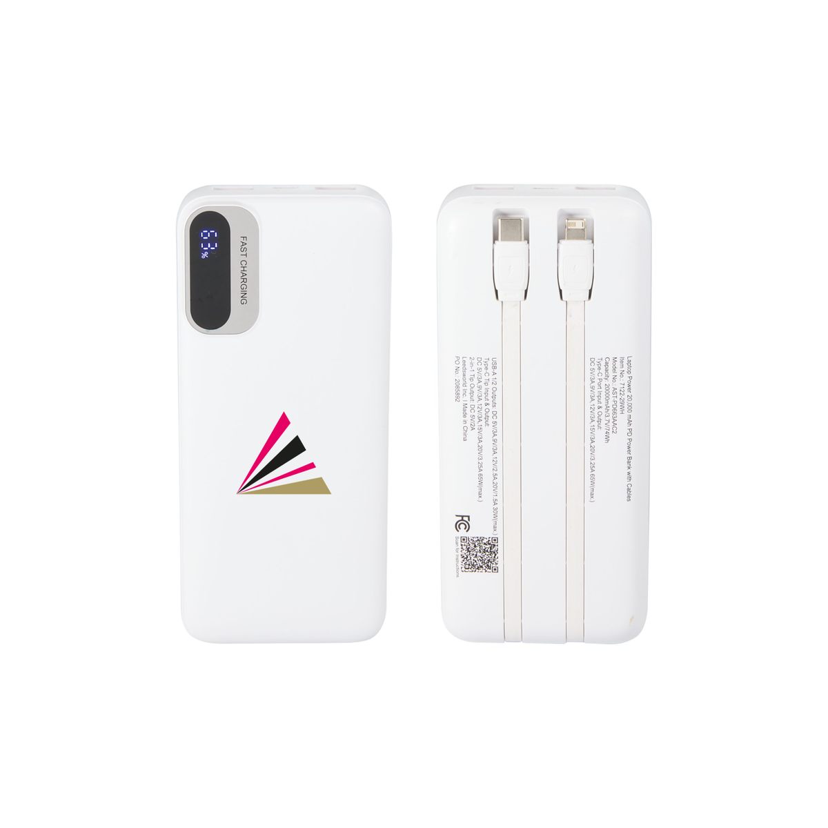 Power Bank with Integrated Cables